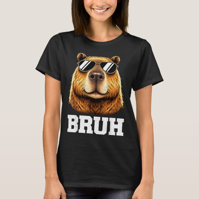 T-shirt Mème de capybara bruh drôle énergie capybara cool  (Devant)