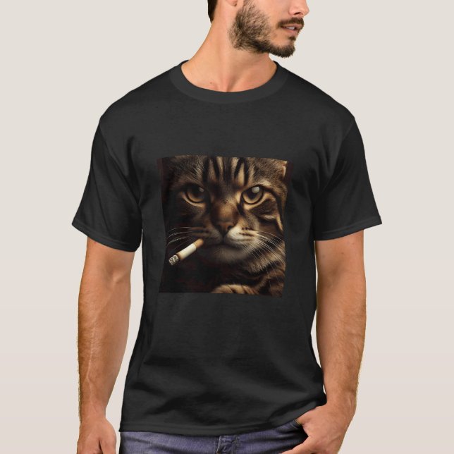 T-shirt Mème de chat à cigarette Kitty fumant Génération Z (Devant)