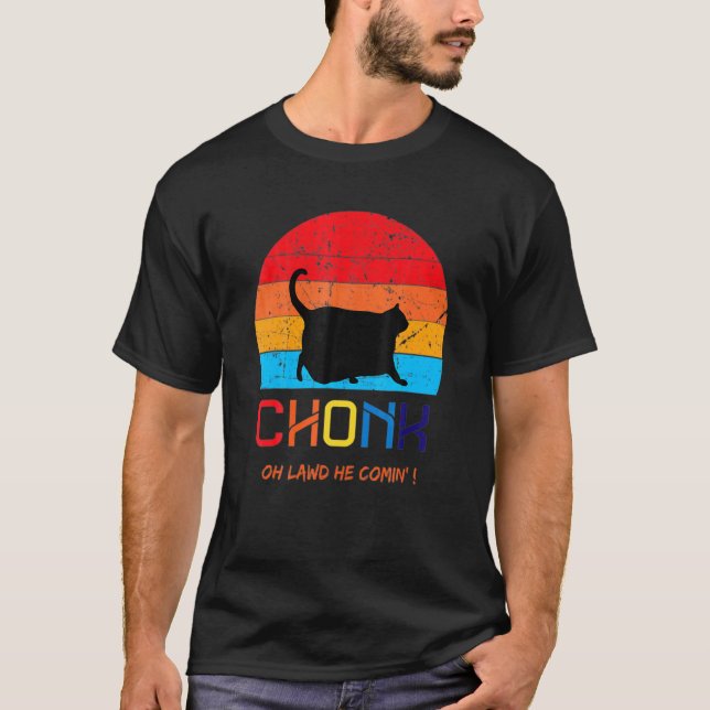 T-shirt Mème de chat à l'échelle Chonk (Devant)
