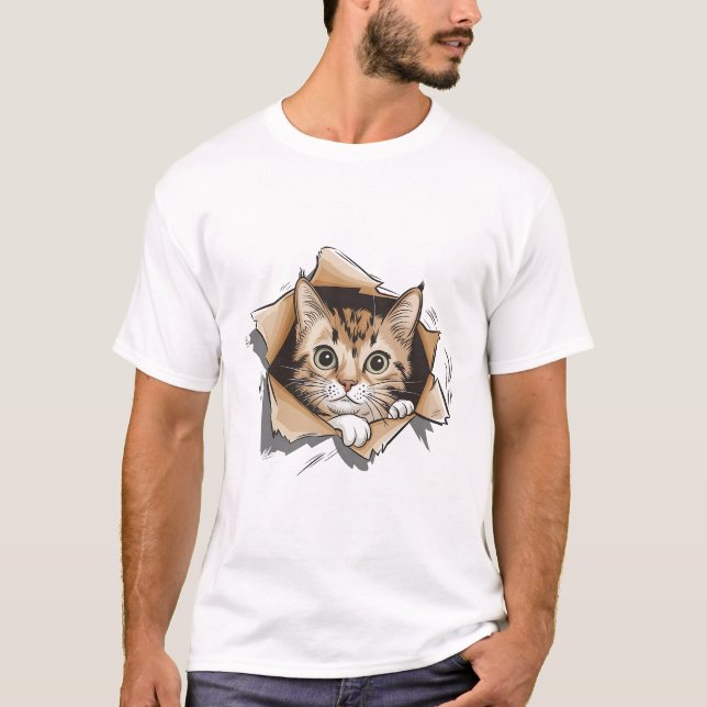 T-shirt Mème de chat au plafond amusant (Devant)