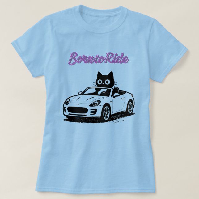 T-shirt mème de chat au volant (Design devant)