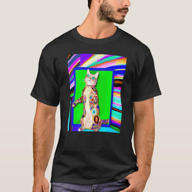 T-shirt Mème de chat chaton de couleur vive (Devant)