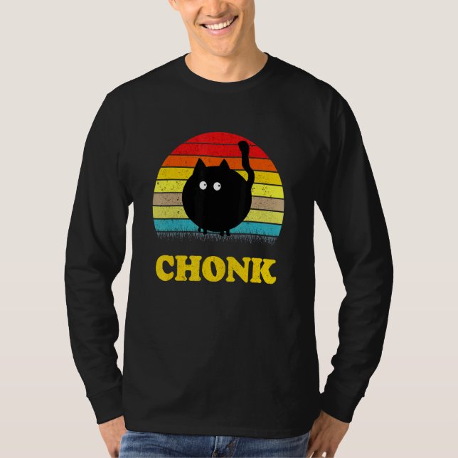 T-shirt Mème de chat Chonk Chat Vintage (Devant)