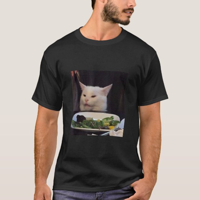 T-shirt Mème de chat de table à manger drôle d'internet cr (Devant)