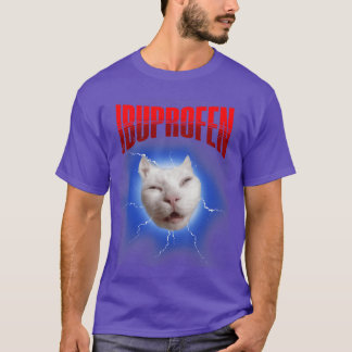 T-shirt Mème de chat drôle à l'ibuprofène avec un félin la