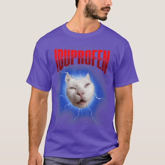 T-shirt Mème de chat drôle à l'ibuprofène avec un félin la (Devant)