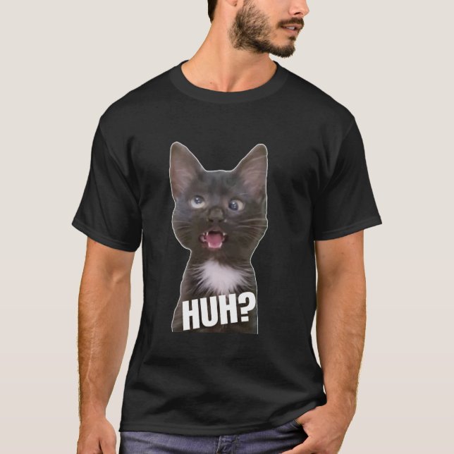 T-shirt Mème de chat drôle aux yeux croisés hein chat drôl (Devant)