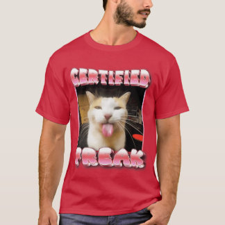T-shirt mème de chat drôle Certifié Fou Mème de Chat Drôle
