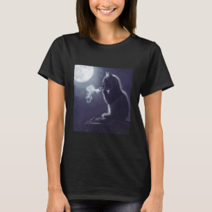 T-shirt Mème de chat drôle Chat fumant Chat pensif Humour