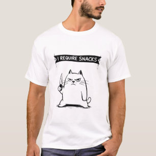 T-shirt Mème de chat drôle J'ai besoin de snacks