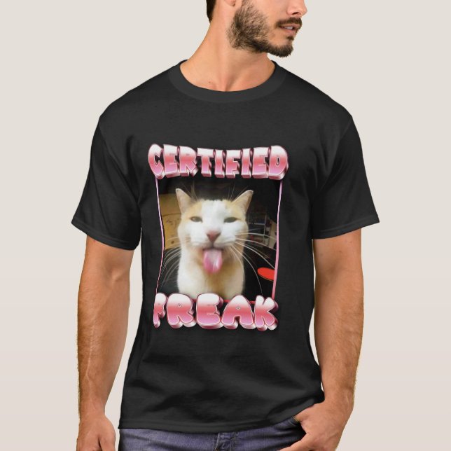T-shirt mème de chat drôle - Mème de chat drôle certifié f (Devant)