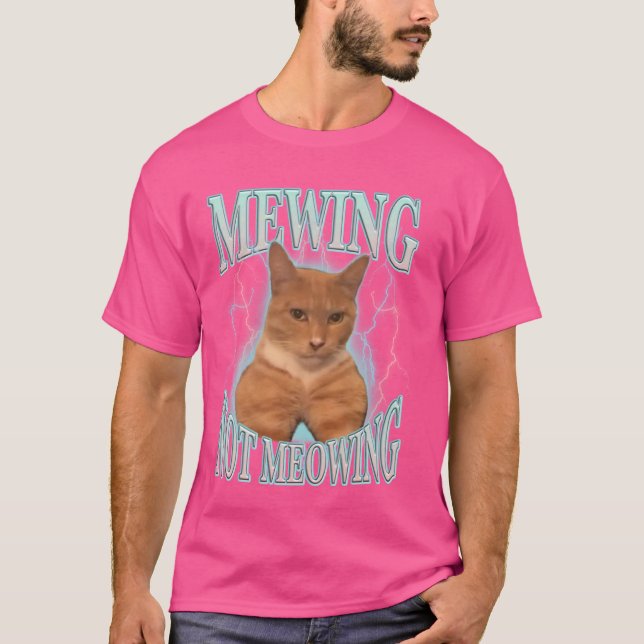 T-shirt Mème de chat drôle Mewing mignon chat drôle chat M (Devant)