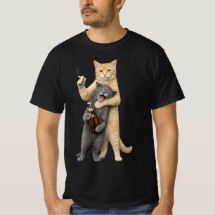 T-shirt Mème de chat drôle stupide cool — Chat qui fume et