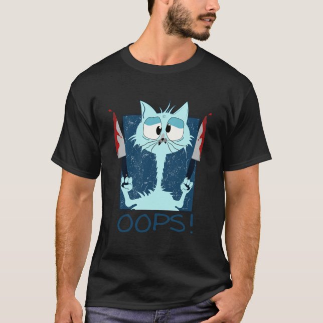 T-shirt Mème de chat effrayant Halloween drôle (Devant)