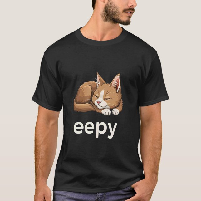 T-shirt Meme de chat endormi drôle et mignon (Devant)