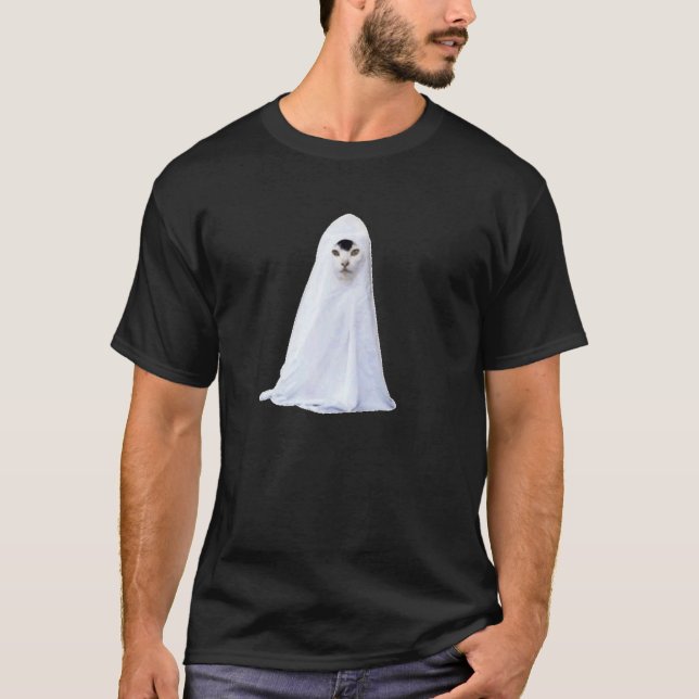 T-shirt Mème de chat fantôme, mème Internet populaire Hall (Devant)