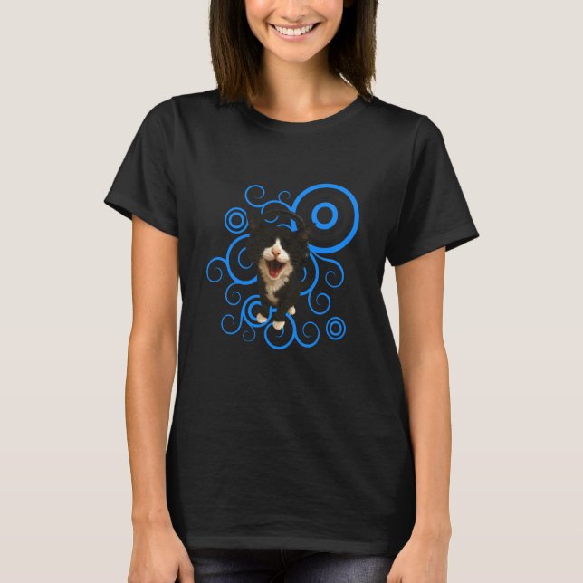 T-shirt Mème de chat Frutiger Aero drôle chaton casque cha (Devant)