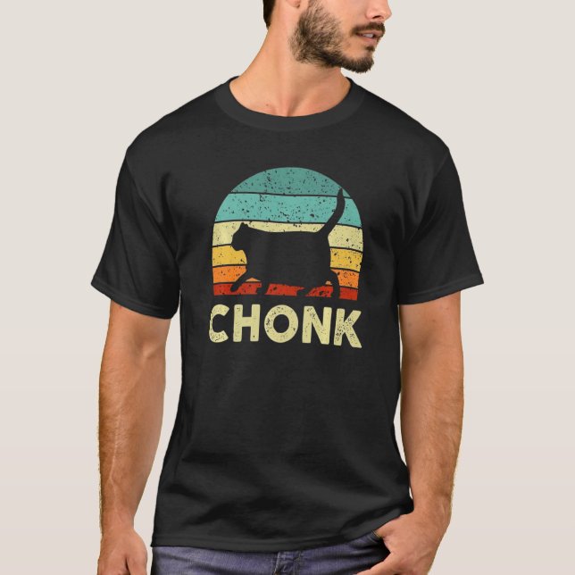 T-shirt Mème de chat gras Chonk Parodie Aléatoire (Devant)