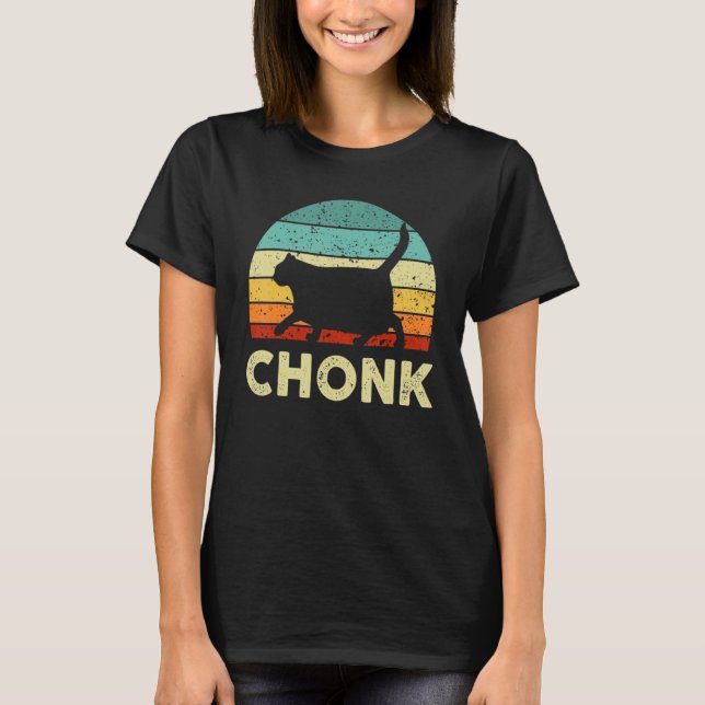 T-shirt Mème de chat gras Chonk Parodie Aléatoire (Devant)