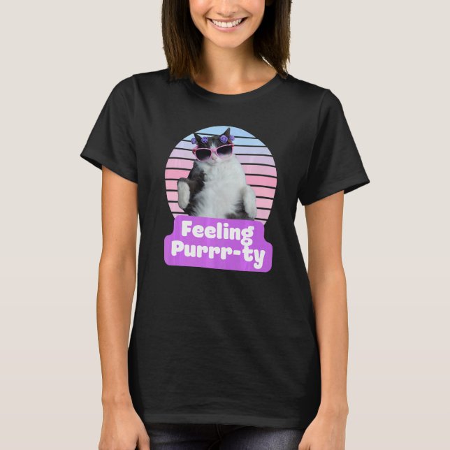 T-shirt Mème de chat hilarant Félin Félinité Sentiment ron (Devant)