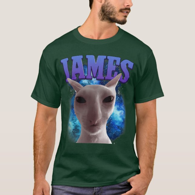 T-shirt Mème de chat Jameshe Drôle Chats idiots Brainrot M (Devant)