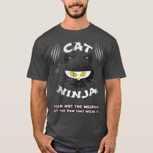 T-shirt Mème de chat Ninja amusant Ninjutsu Anime Kawaii L