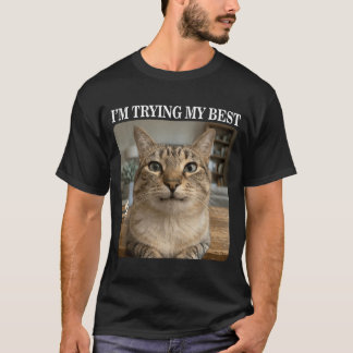 T-shirt Mème de chat qui pleure drôle pour hommes femmes e
