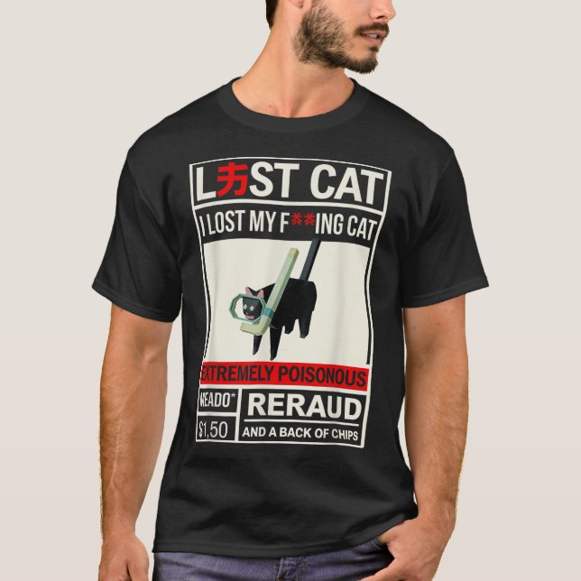 T-shirt Mème De Chat Silly J'Ai Perdu Mon Chat Extrêmement (Devant)