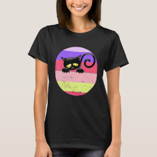 T-shirt Mème de chaton chat Vintage Rétro Coucher de solei