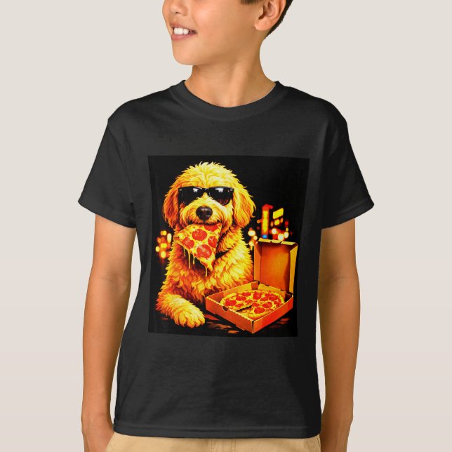 T-shirt Mème de chien goldendoodle mème avec des lunettes  (Devant)