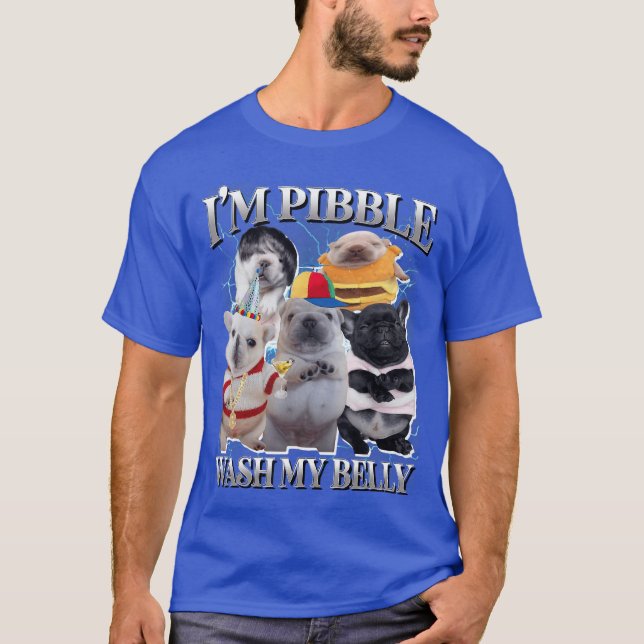 T-shirt Mème de chien Pibble drôle Brainrot Lave mon ventr (Devant)