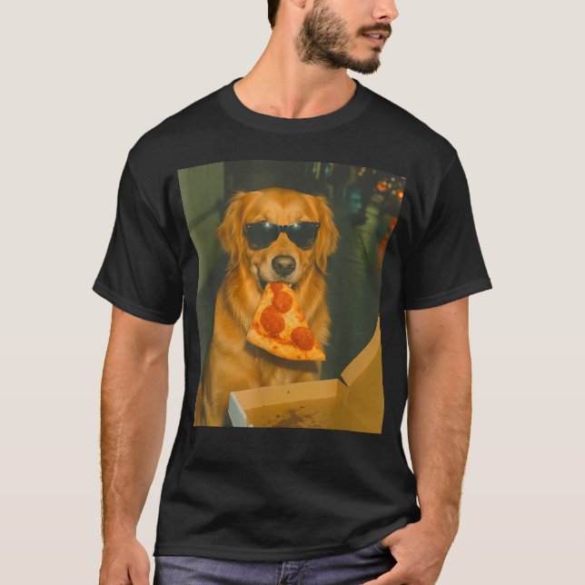 T-shirt Mème de Chien Retriever Doré Drôle Mangeant de la  (Devant)