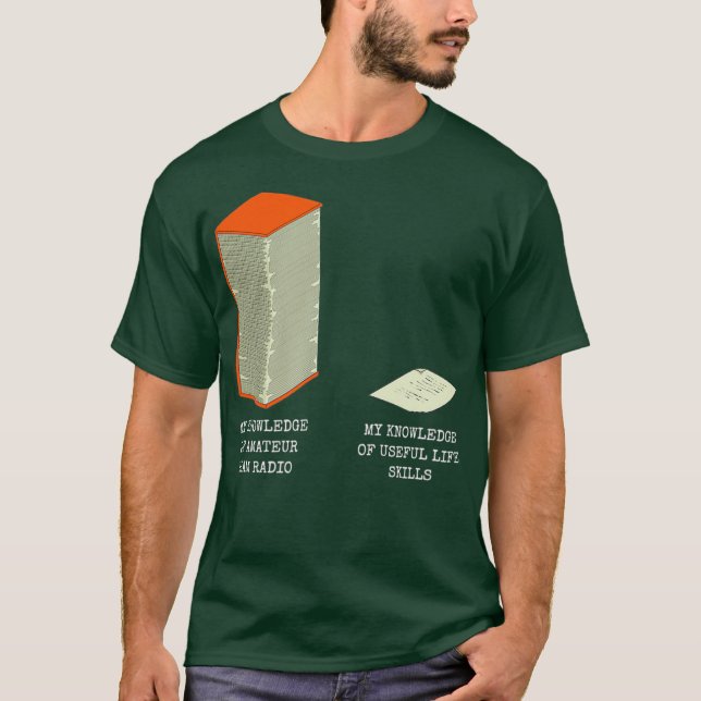 T-shirt Mème de connaissance inutile et amusant QRZ Ham Am (Devant)