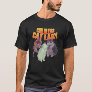 T-shirt Mème de Dame sans Enfant et Chat Dame aux Chatons