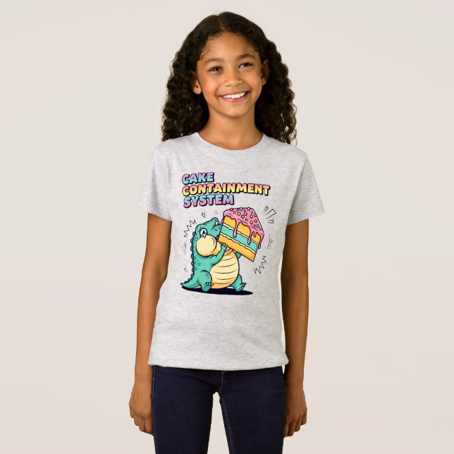 T-Shirt Mème de gâteau Chubby Dinosaur (Devant entier)