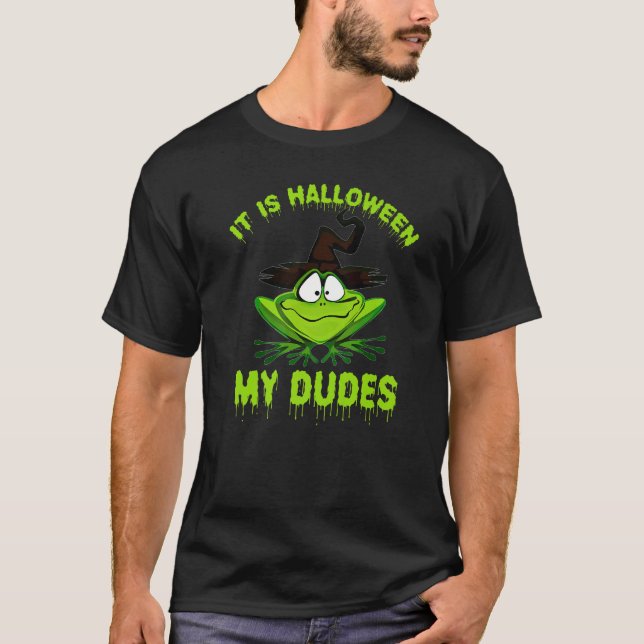 T-shirt Meme de Grenouille C'est Halloween Mes Gars (Devant)