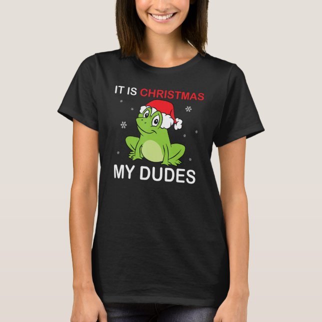 T-shirt Mème De Grenouille C'Est Noël Mes Mecs (Devant)