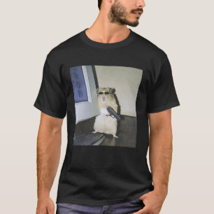 T-shirt Mème de hamster cyber animal drôle ordinateur femm
