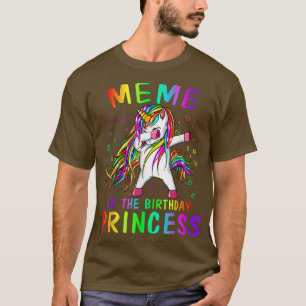 T-shirt Mème de la Princesse Anniversaire Dabbing Unicorn