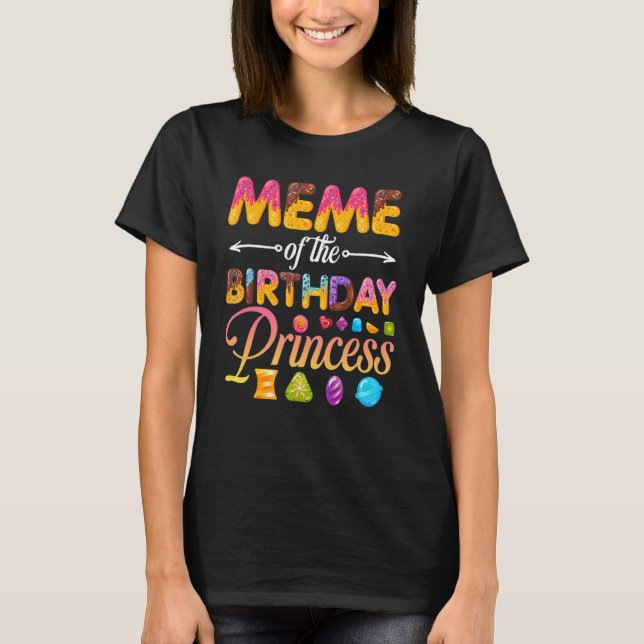 T-shirt Mème De L'Anniversaire Princesse Donut Fille Anniv (Devant)