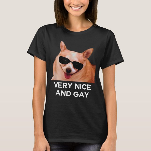 T-shirt Mème De Lunettes De Chien Gay Et Très Sympa (Devant)