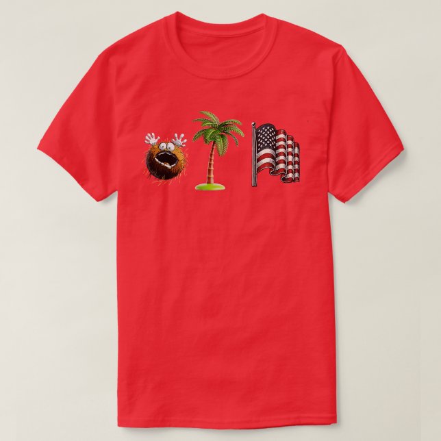 T-shirt Mème de noix de coco fou drôle USA Palm Tree mème (Design devant)