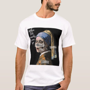 T-shirt Mème de parodie fragile - Skelet à oreille de perl