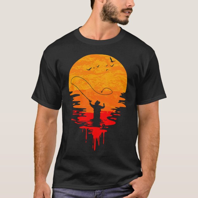 T-shirt Mème de pêche à la truite rétro avec bootleg chaot (Devant)