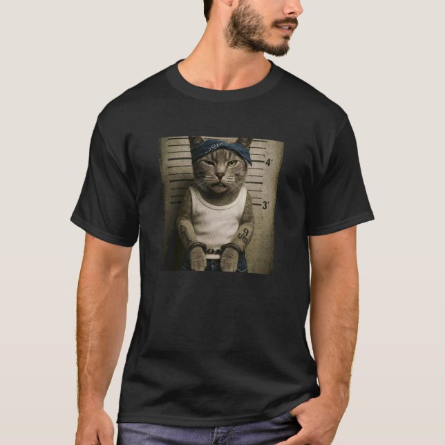 T-shirt Mème de photo d'identité de chat drôle (Devant)