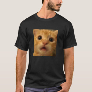 T-shirt Mème de photo floue de chaton orange surpris drôle