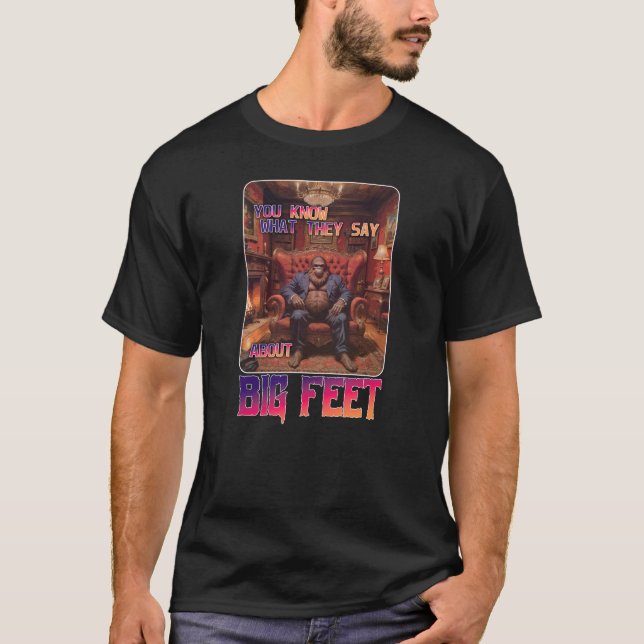 T-shirt Mème de pieds Bigfoot amusant (Devant)