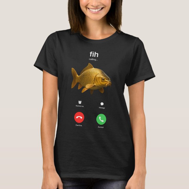 T-shirt Mème de poisson mal orthographié Fih Calling (Devant)