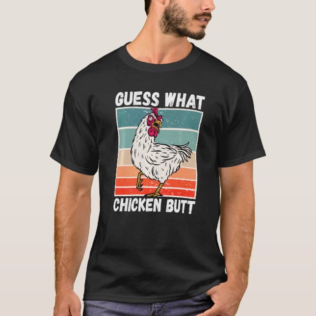 T-shirt Mème de poulet devine quoi cul de poulet   1 (Devant)