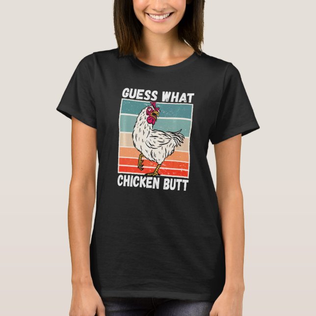 T-shirt Mème de poulet devine quoi cul de poulet   1 (Devant)